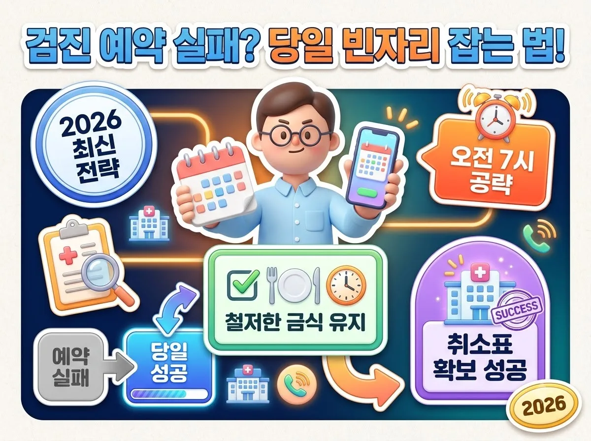 종합건강검진 예약 마감 시 당일 취소 빈자리를 공략하는 팁과 시간대별 행동 요령 안내