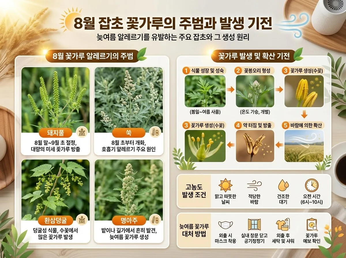 8월 잡초 꽃가루 알레르기 소아 증상과 마스크 착용 5가지 수칙(2026) 이미지 2