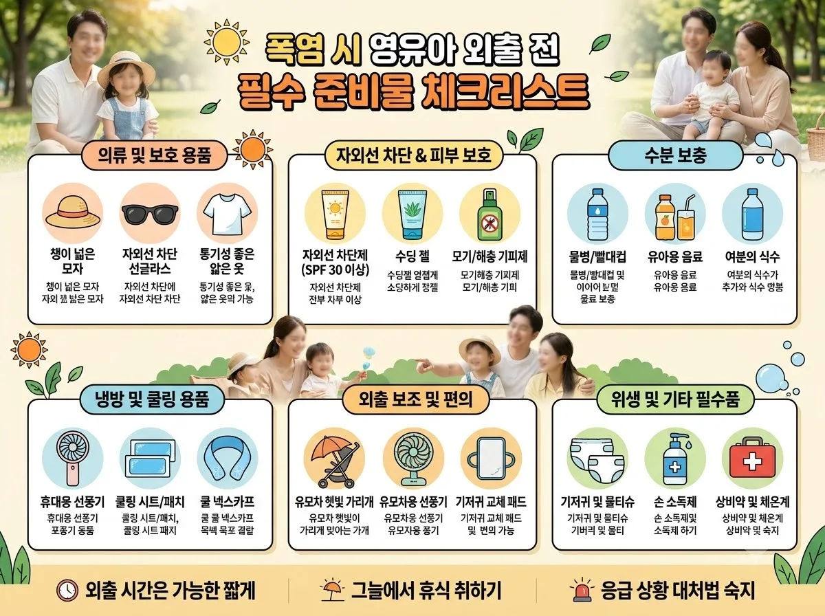 폭염 속 영유아 야외활동 적정 시간과 그늘막 활용 수칙 5가지 (2026) 이미지 1