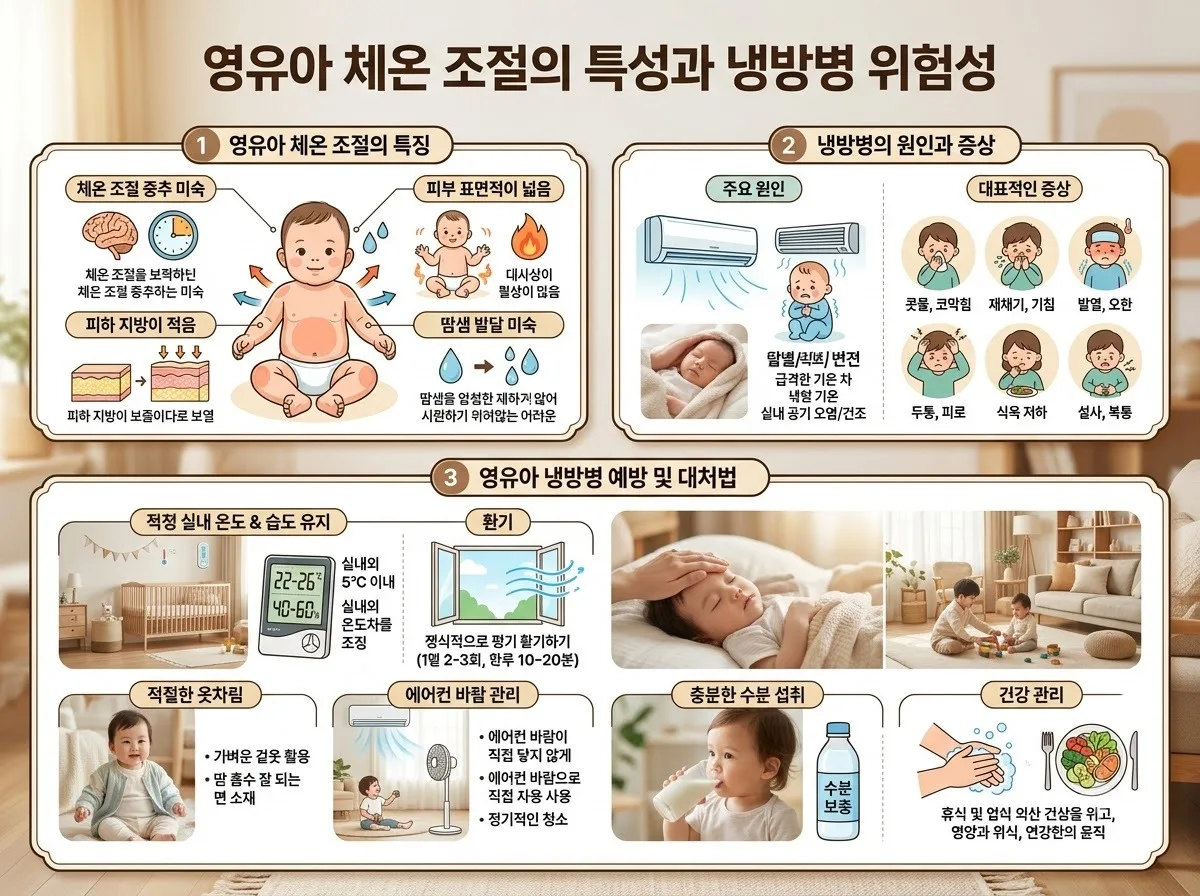 아기 에어컨 냉방병 방지, 2026년 8월 침실 적정 온습도 조절 가이드 이미지 1