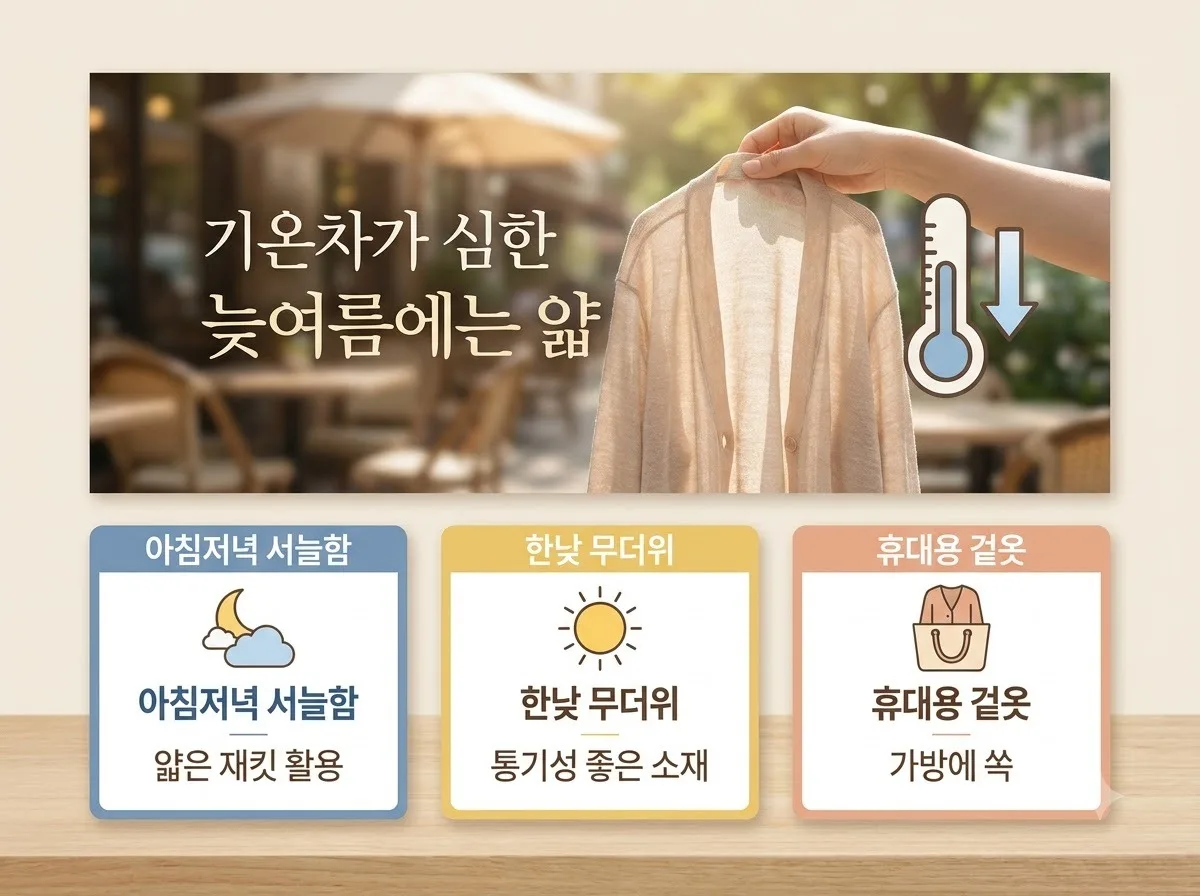 2026년 늦여름 아기 체온 관리, 겉옷 활용 및 소재 선택 3원칙
