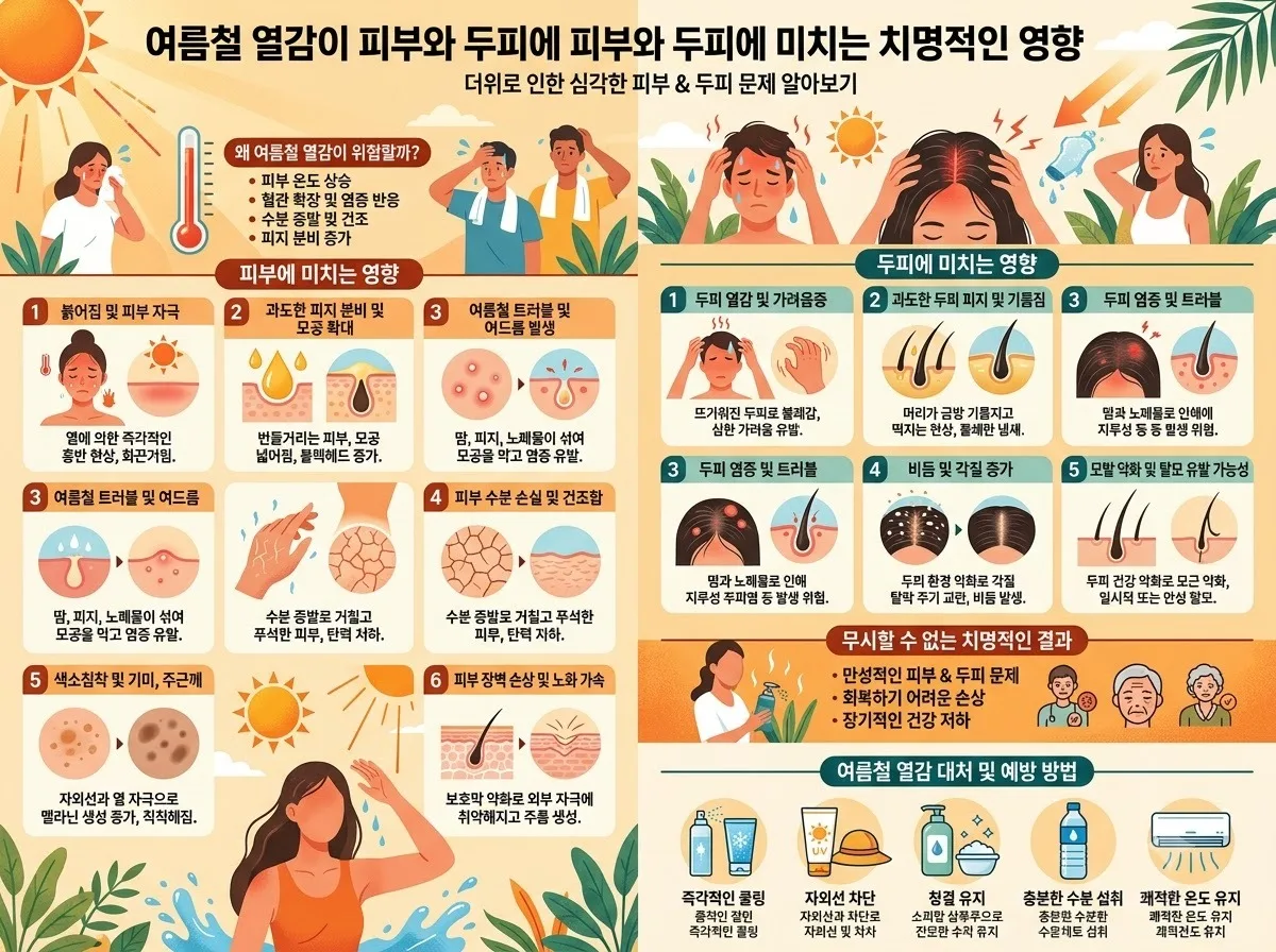 두피와 얼굴 열감 내리는 법, 2026년 여름철 필수 관리 수칙 3가지 이미지 1