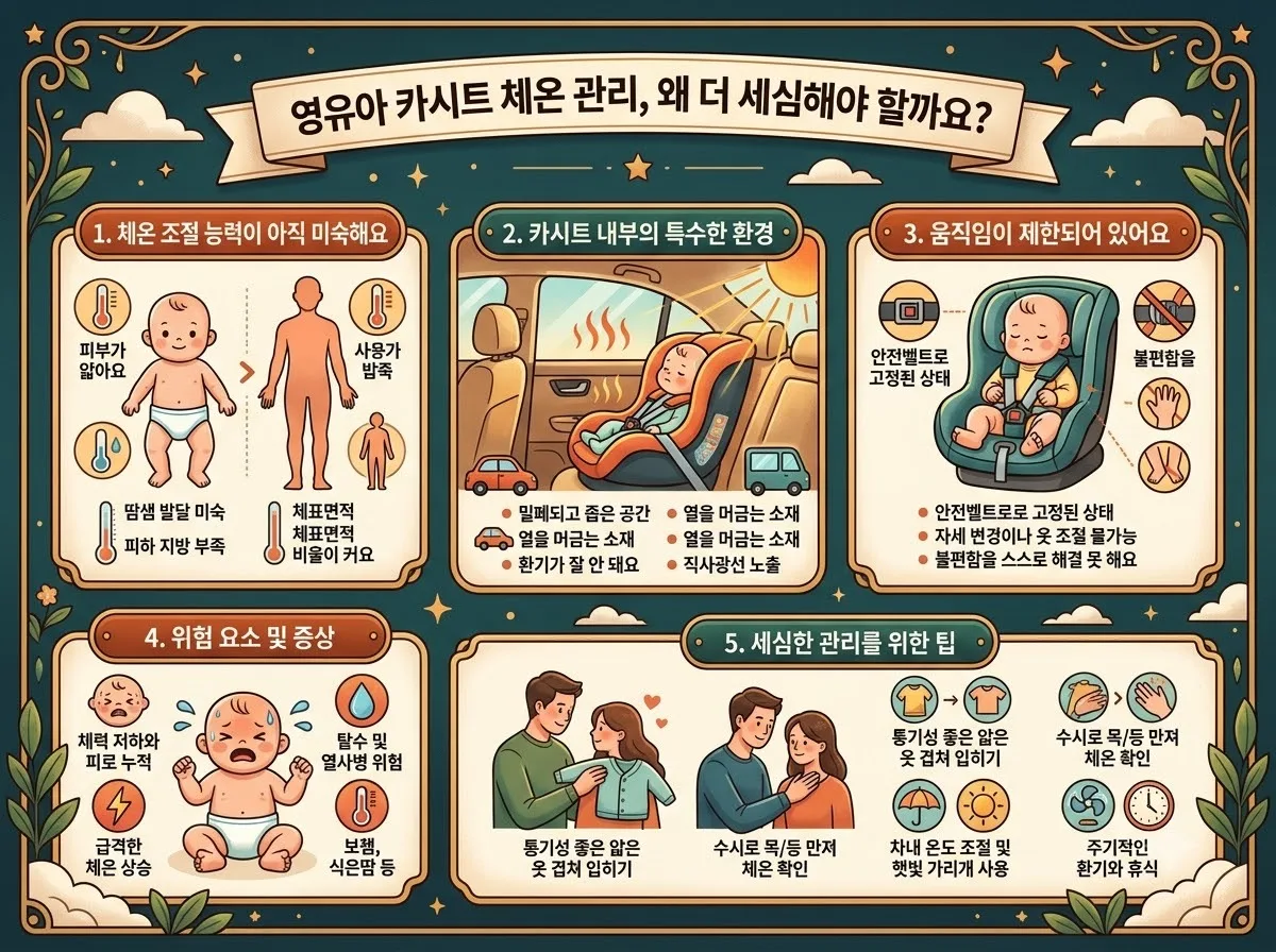 늦여름 카시트 아기 체온 상승 막는 5가지 안전 수칙 (2026년) 이미지 1