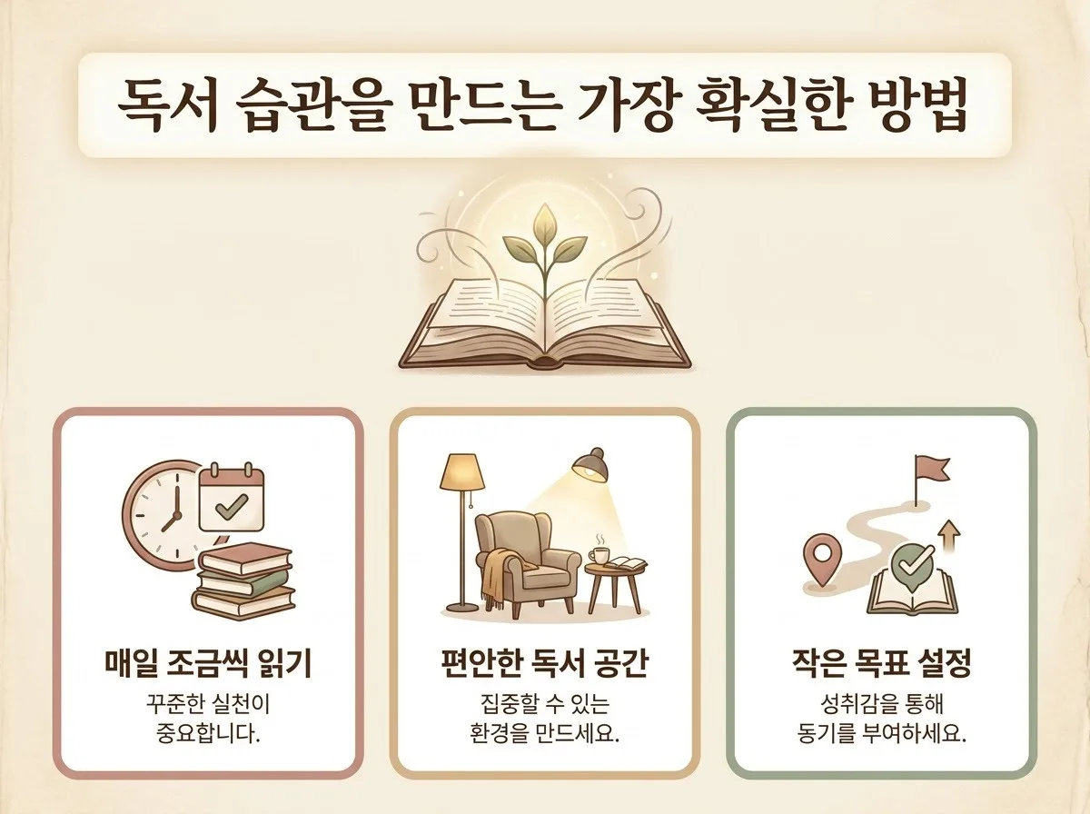 독서 습관 만드는 가장 쉬운 방법 7가지, 2026년 바쁜 직장인의 실천법