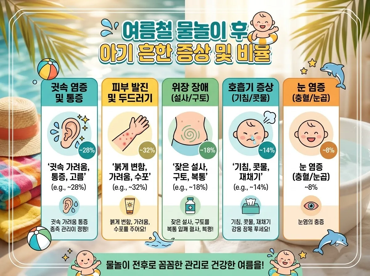아기 여름 물놀이 후 중이염 예방과 수영장 피부 케어 수칙 (2026) 이미지 2