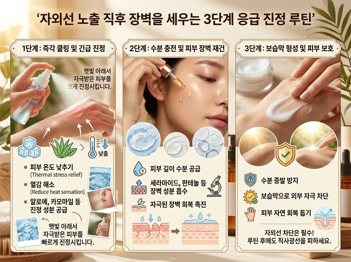 여름철 자외선 피부 장벽 회복을 위한 3단계 진정 루틴 이미지 2