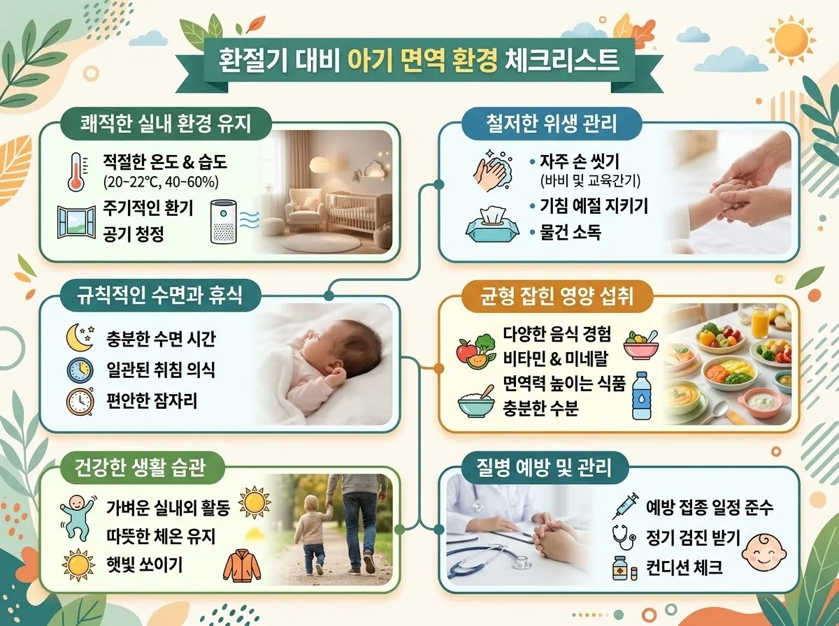 환절기 아기 면역력 높이는 영양 식단과 수면 습관 5가지 (2026) 이미지 1