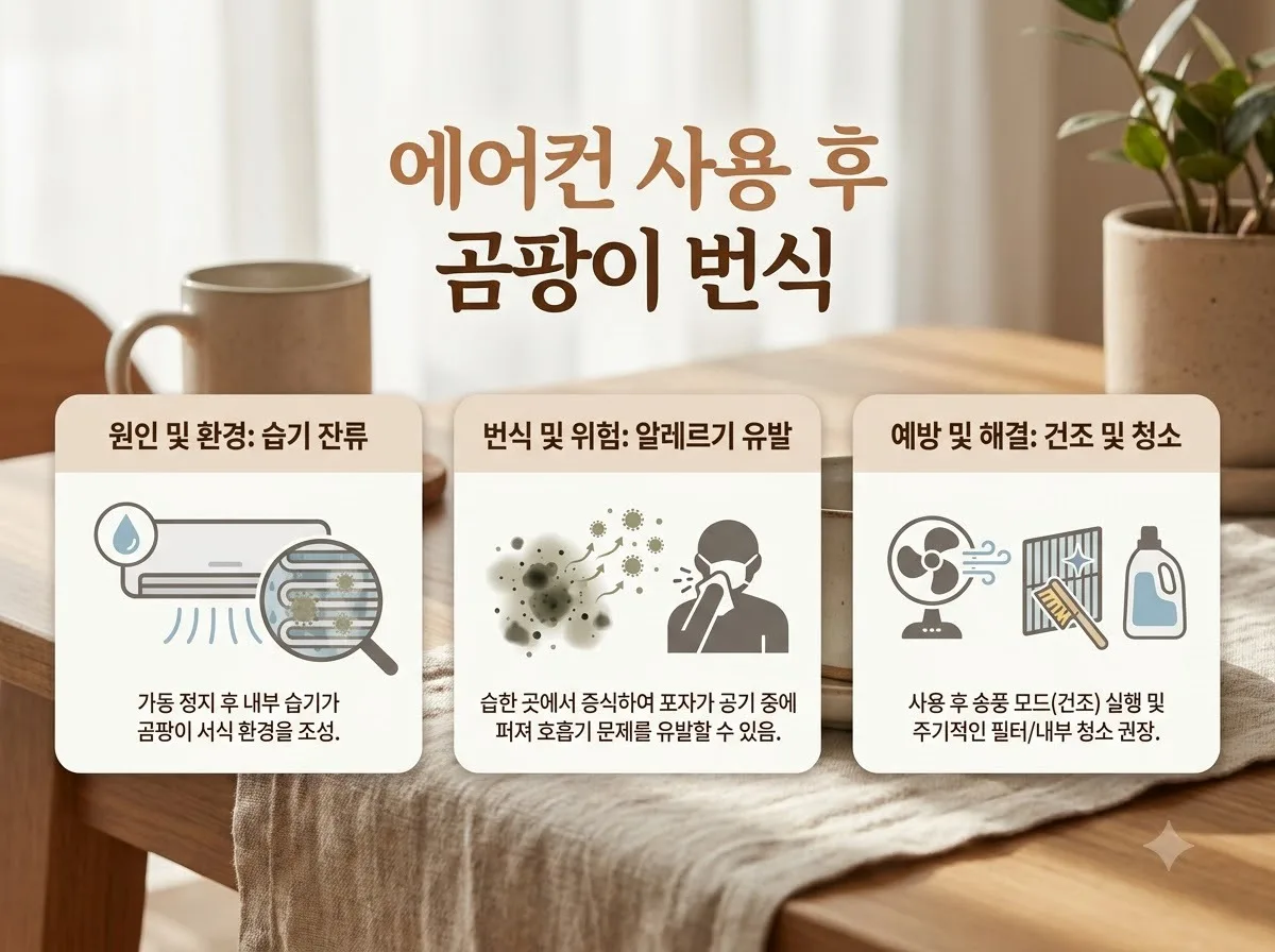 에어컨 곰팡이 방지 송풍 말리기 시간 60분 설정으로 쾌적하게 관리하기