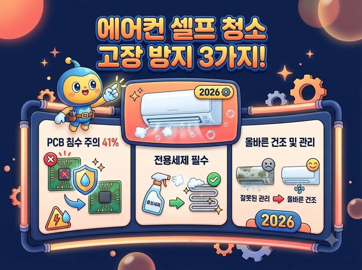 벽걸이 에어컨 셀프 청소 곰팡이 제거 전 반드시 알아야 할 3가지