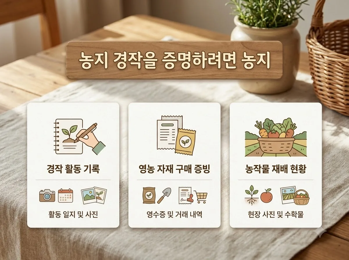 농지 증빙 서류 5가지, 실제 경작 여부 확인을 위한 필수 자료 핵심을 요약한 대표 썸네일 이미지