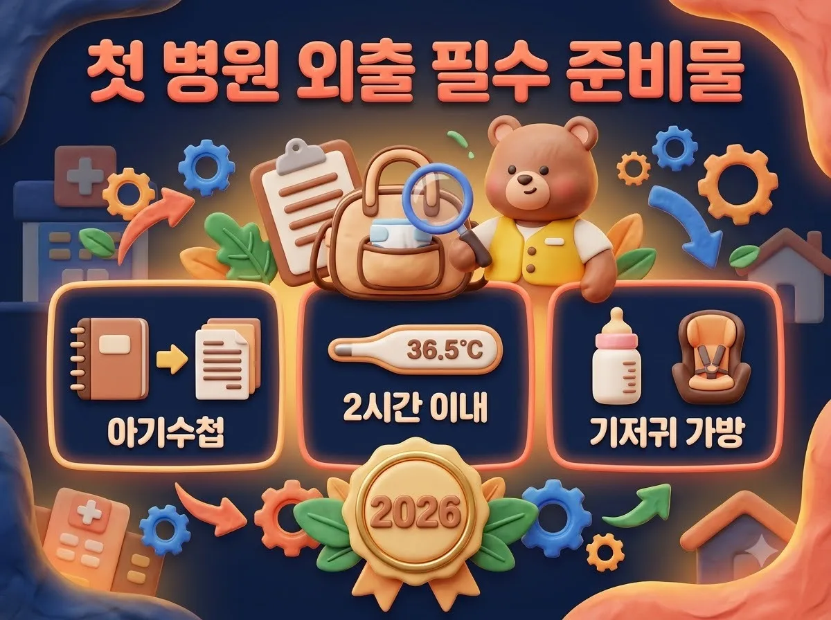 생후 1개월 아기 병원 준비물, 첫 외출 필수 체크리스트 5가지