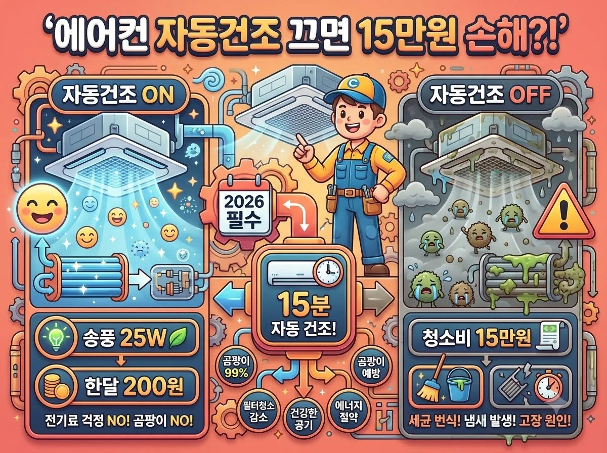 시스템 에어컨 자동건조 끄면 안 되는 이유와 건강 관리법
