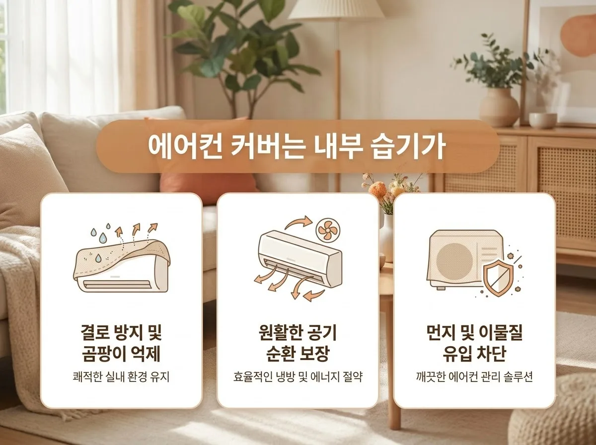 에어컨 커버 씌우는 시기? 곰팡이 방지를 위한 3가지 보관 수칙 핵심을 요약한 대표 썸네일 이미지