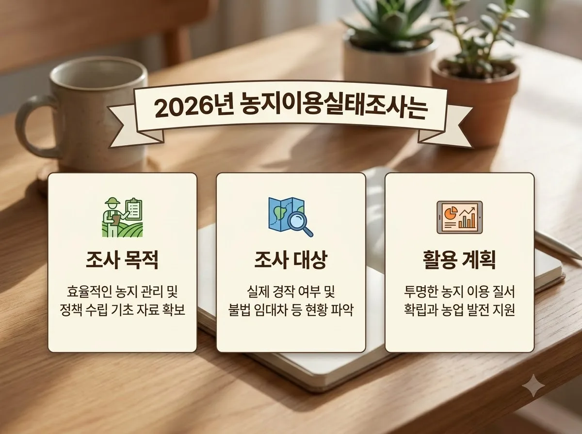 2026년 농지 전수조사 일정 및 기본·심층조사 대응 필수 체크리스트 핵심을 요약한 대표 썸네일 이미지