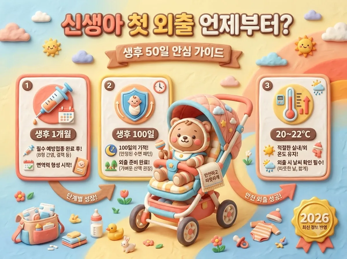 신생아 첫 외출 시기 언제부터 가능할까? 생후 50일 안심 외출 가이드