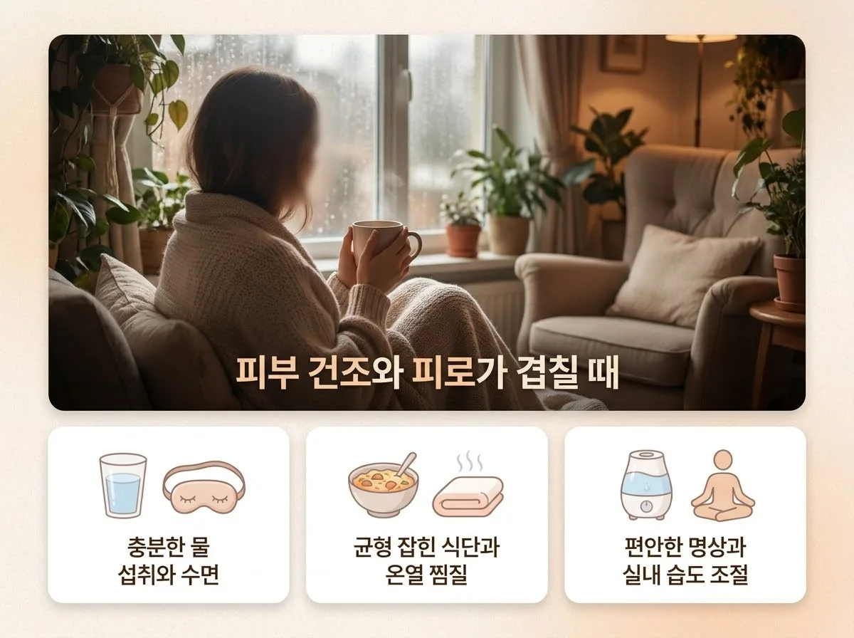 피부 건조와 피로가 동시에 올 때 받아야 할 갑상선 검사 3가지 핵심을 요약한 대표 썸네일 이미지