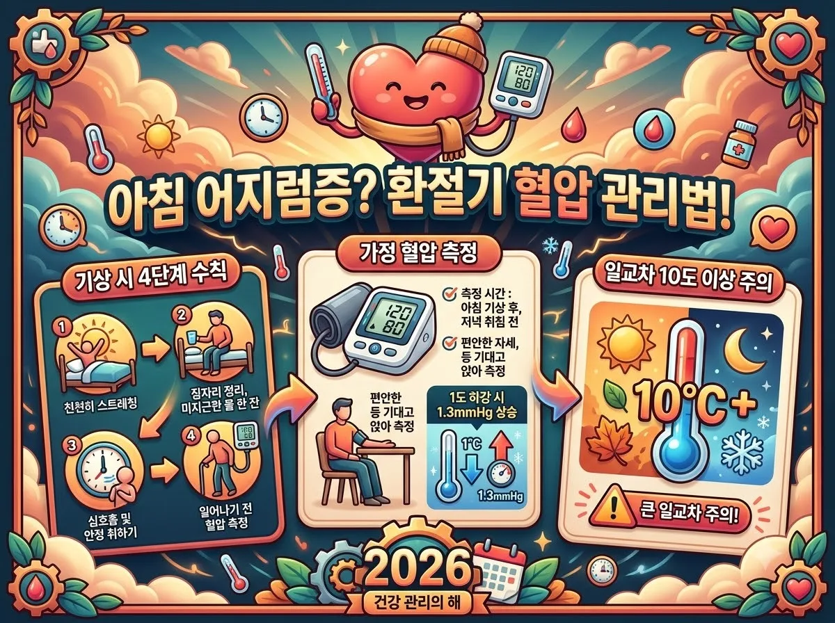 아침에 갑자기 어지럽다면 환절기 혈압 관리에서 확인할 3가지