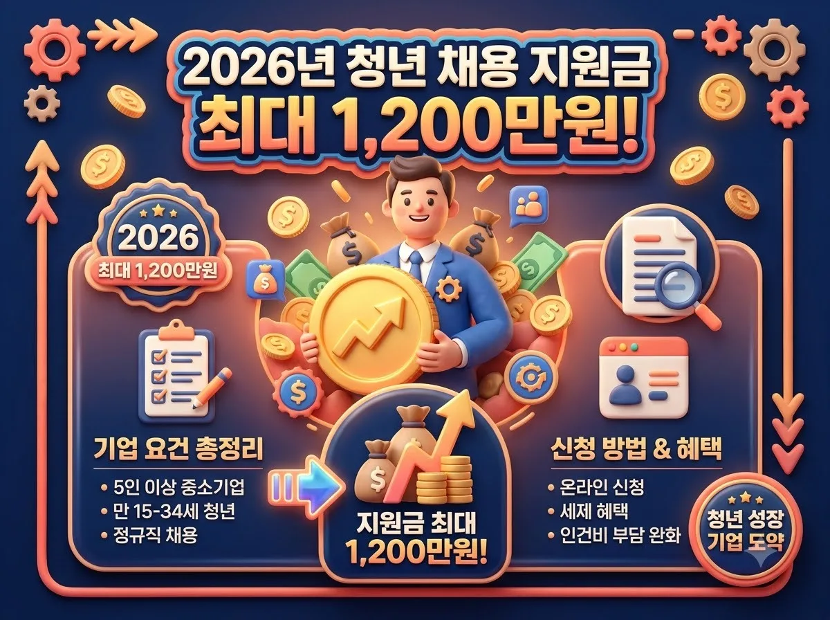2026년 청년 정규직 채용 지원금 기업 요건과 최대 1,200만원 혜택 총정리