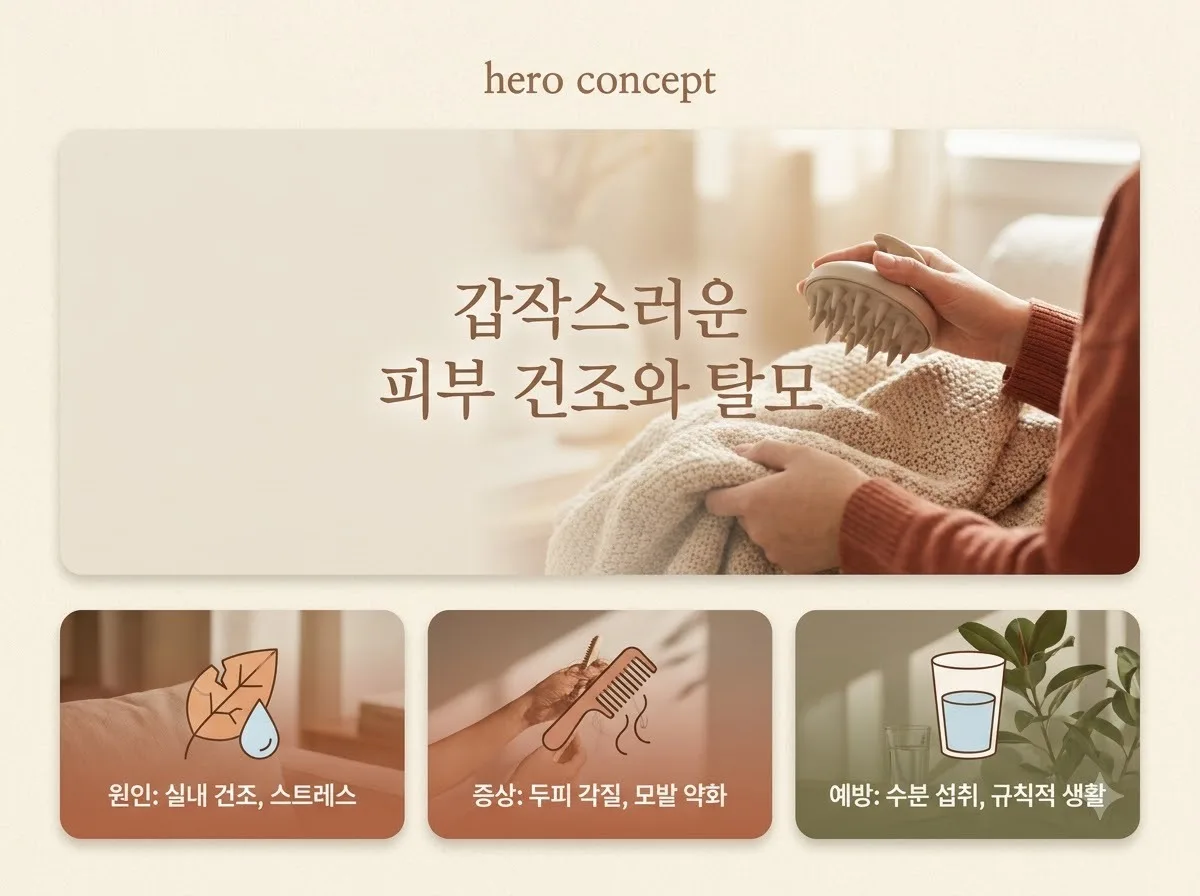 피부 건조와 탈모가 고민일 때 꼭 확인해야 할 건강검진 항목 4가지 핵심을 요약한 대표 썸네일 이미지