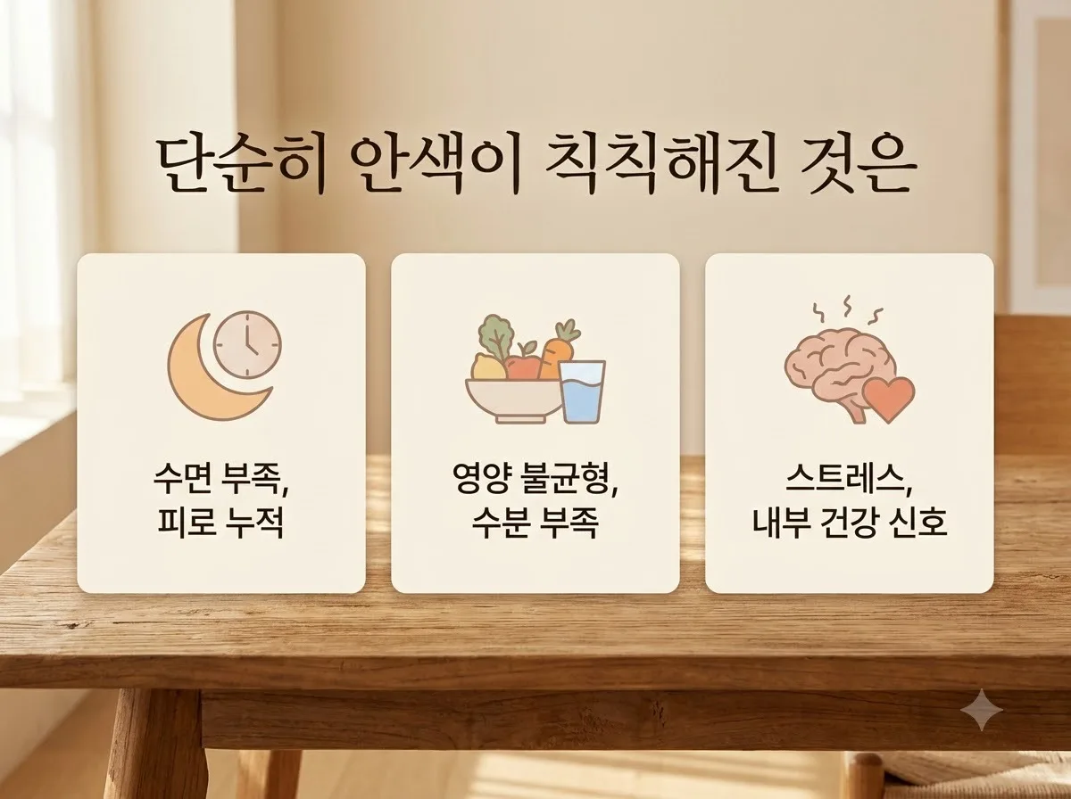 안색이 칙칙해졌을 때 간 건강 의심해야 할까? 피부색 변화 3가지 신호 핵심을 요약한 대표 썸네일 이미지
