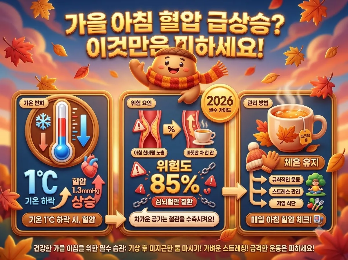 가을철 아침 혈압 상승 원인과 중장년층 필수 수칙 3가지