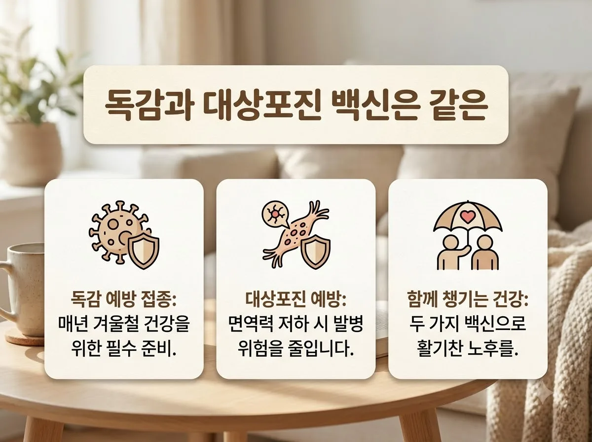 독감 백신 대상포진 백신 접종 순서와 2026년 권장 간격 가이드