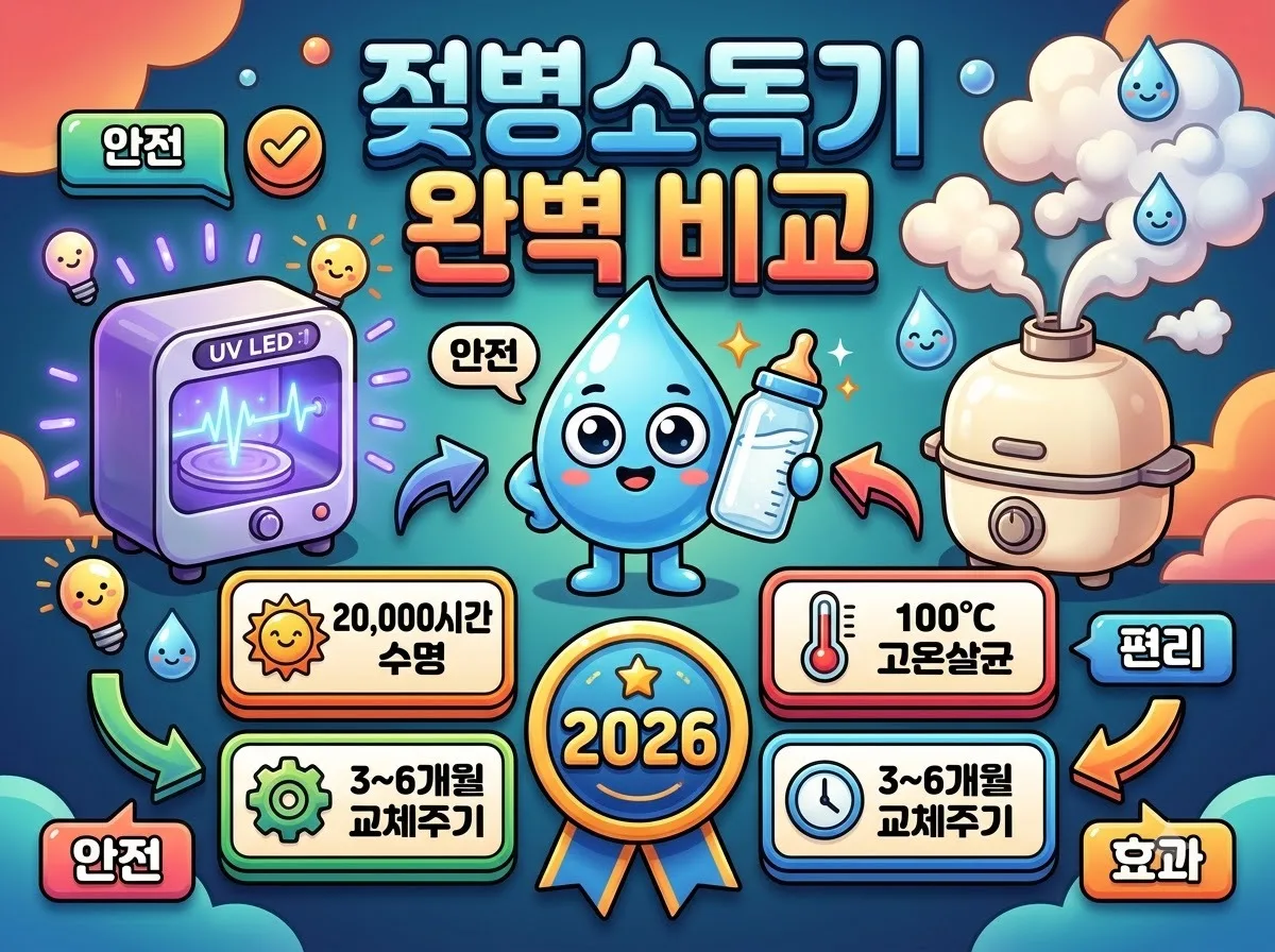 UV LED 젖병소독기 스팀소독기 차이점 비교 2026 선택 기준