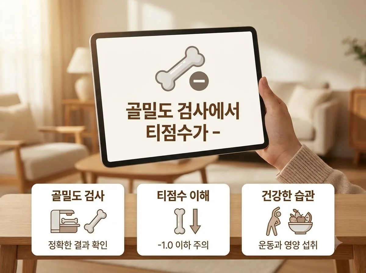 골감소증 티점수 마이너스 1.5 운동법과 관리 기준 3가지 핵심을 요약한 대표 썸네일 이미지