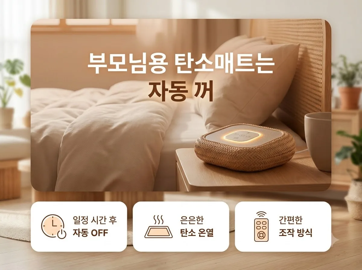 부모님 탄소매트 고르는 법 안전 기능과 선택 기준 3가지 핵심을 요약한 대표 썸네일 이미지