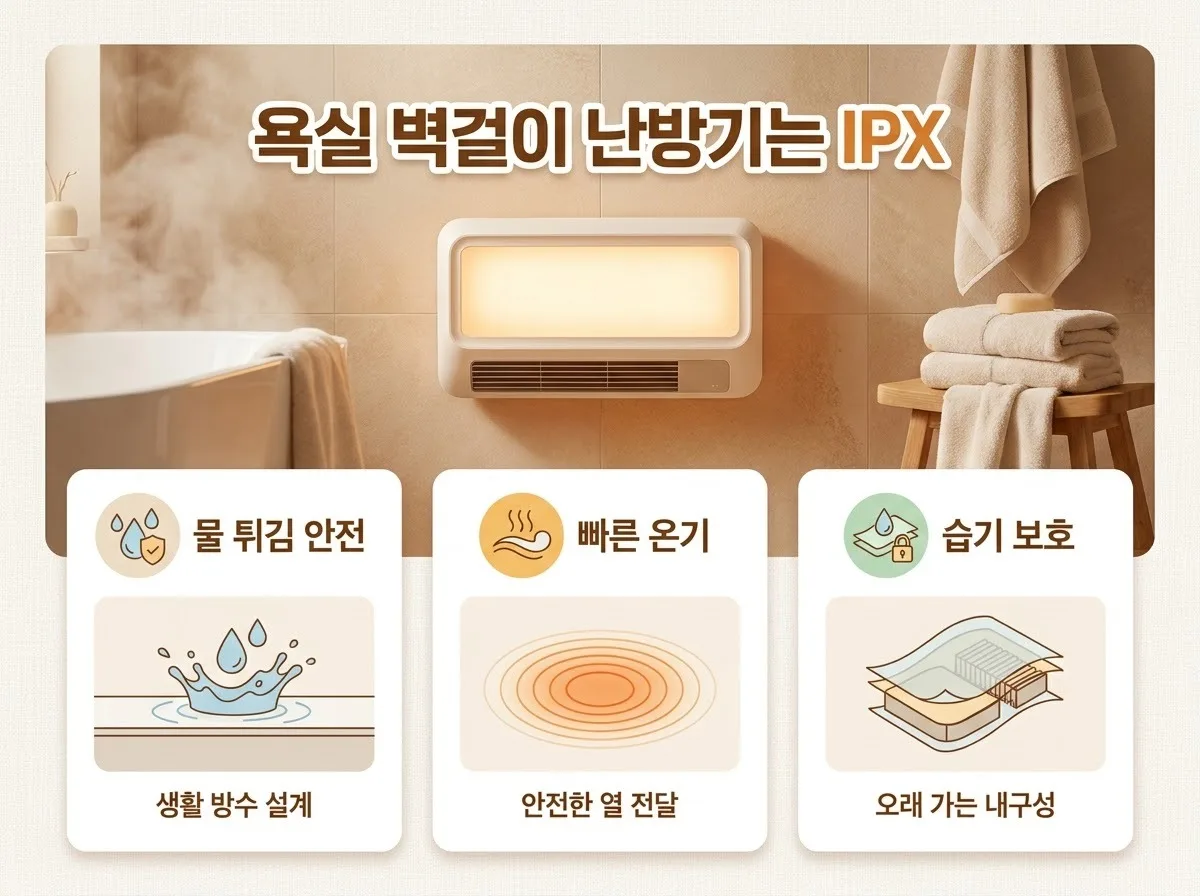 욕실 벽걸이 방수 난방기 설치 기준과 안전 위치 선정법 핵심을 요약한 대표 썸네일 이미지