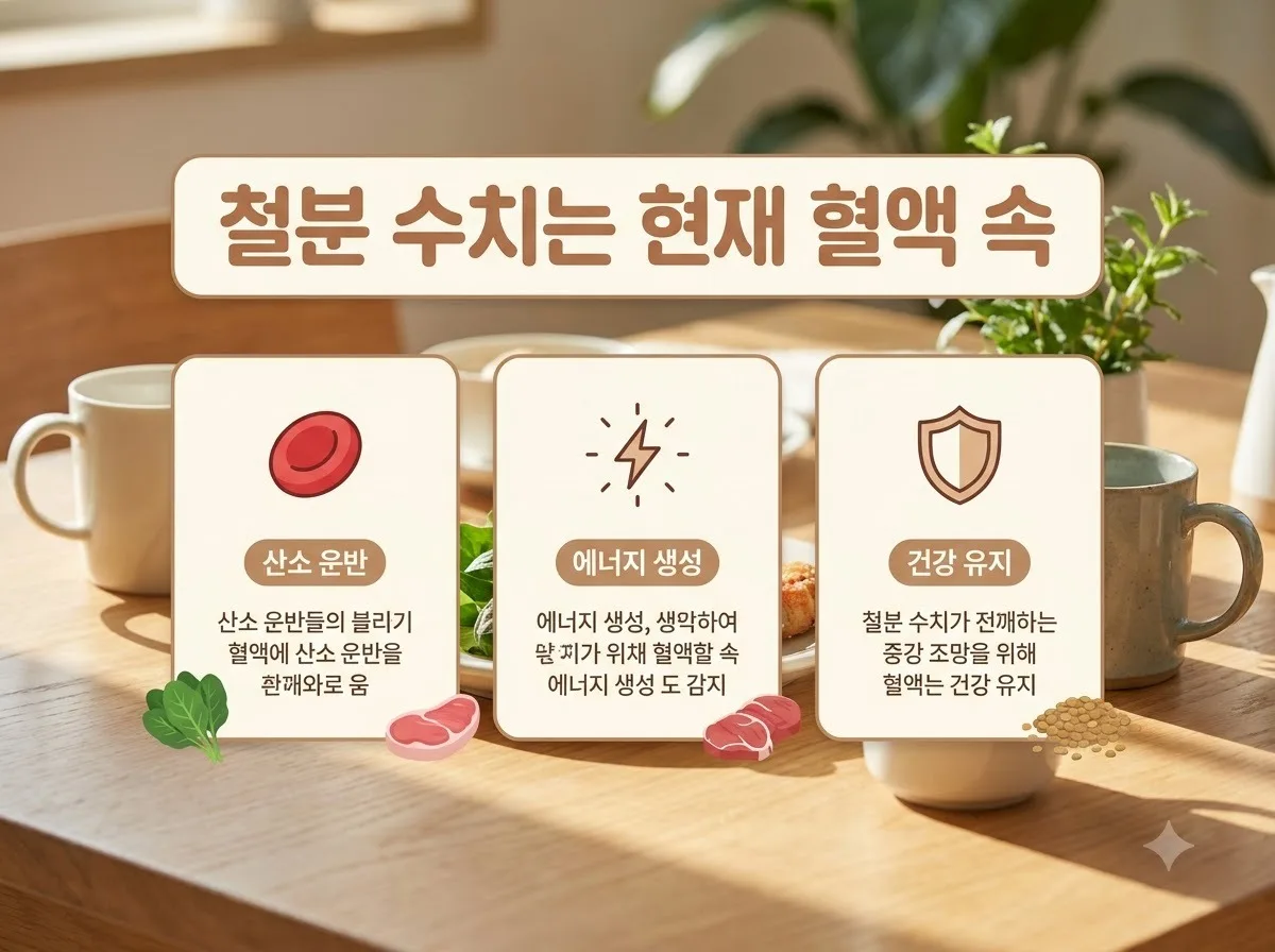 여성 혈액검사 필수, 철분 수치와 페리틴 차이점 핵심을 요약한 대표 썸네일 이미지