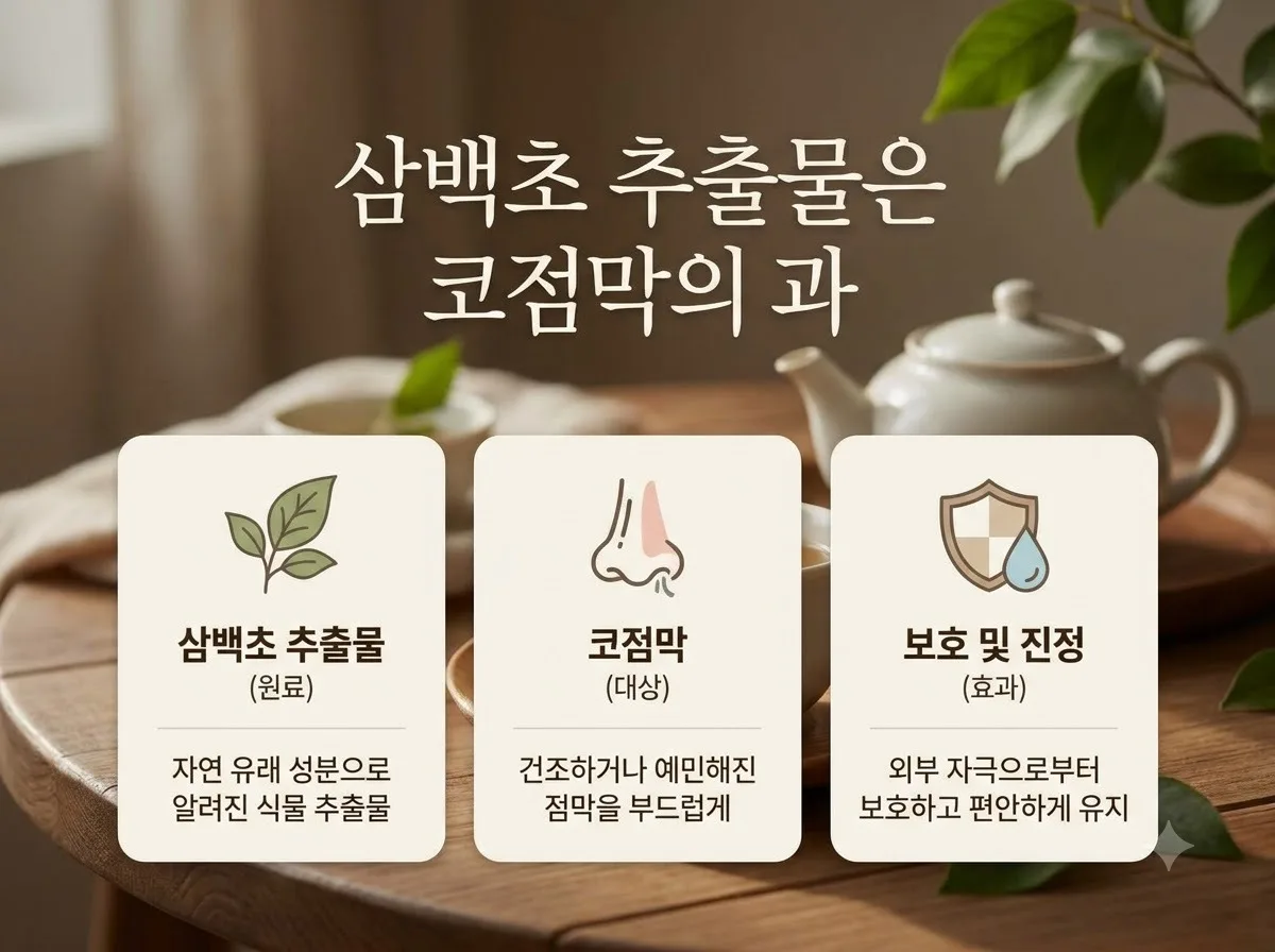 삼백초 추출물 코 건강 효과와 점막 관리 3가지 기준 핵심을 요약한 대표 썸네일 이미지