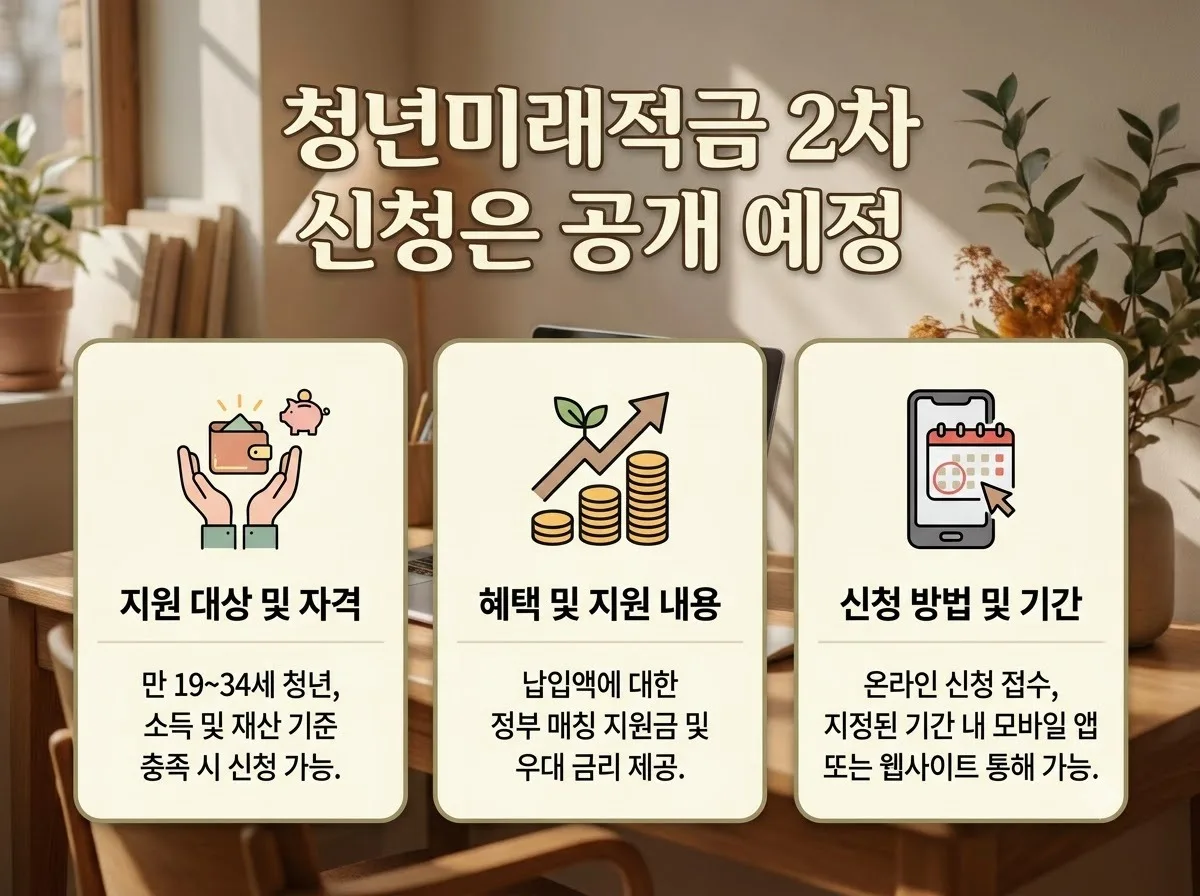 청년미래적금 2차 신청 기간과 기여금 최대로 받는 납입 전략 핵심을 요약한 대표 썸네일 이미지