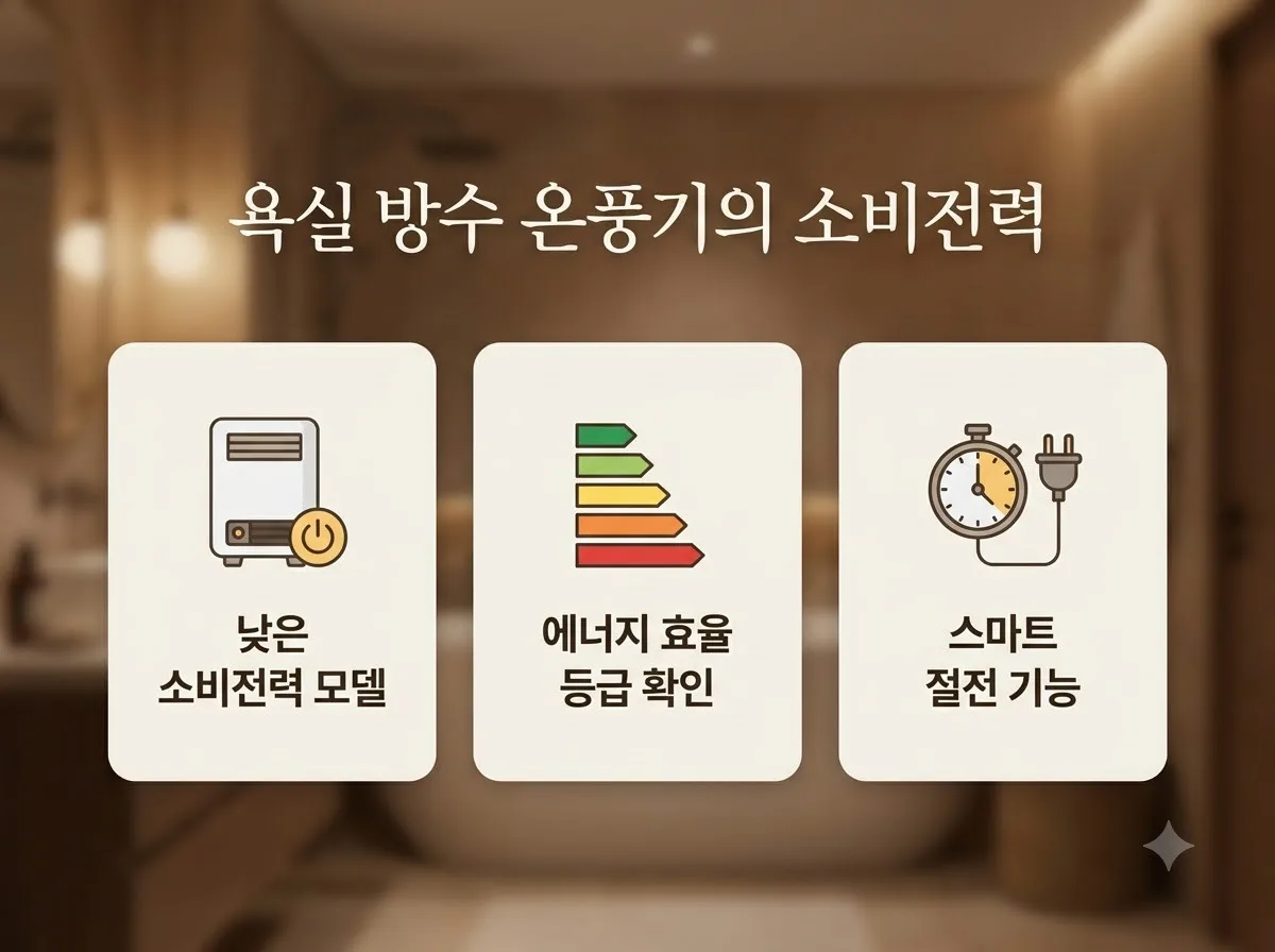 욕실 방수 온풍기 전기요금 실측치와 겨울철 낙상 방지 주의점 핵심을 요약한 대표 썸네일 이미지