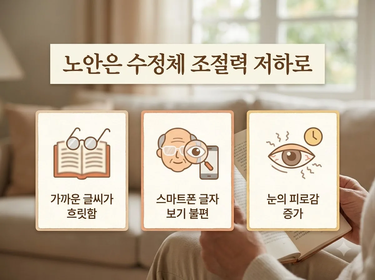 노안 백내장 차이점, 밤운전 빛 번짐 원인 구별법 핵심을 요약한 대표 썸네일 이미지