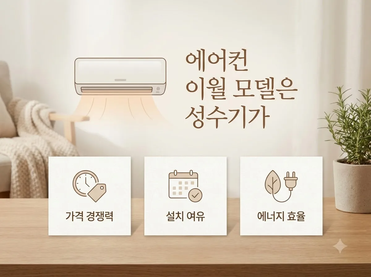 에어컨 이월 모델 재고 정리 쇼핑 팁 4가지 핵심을 요약한 대표 썸네일 이미지