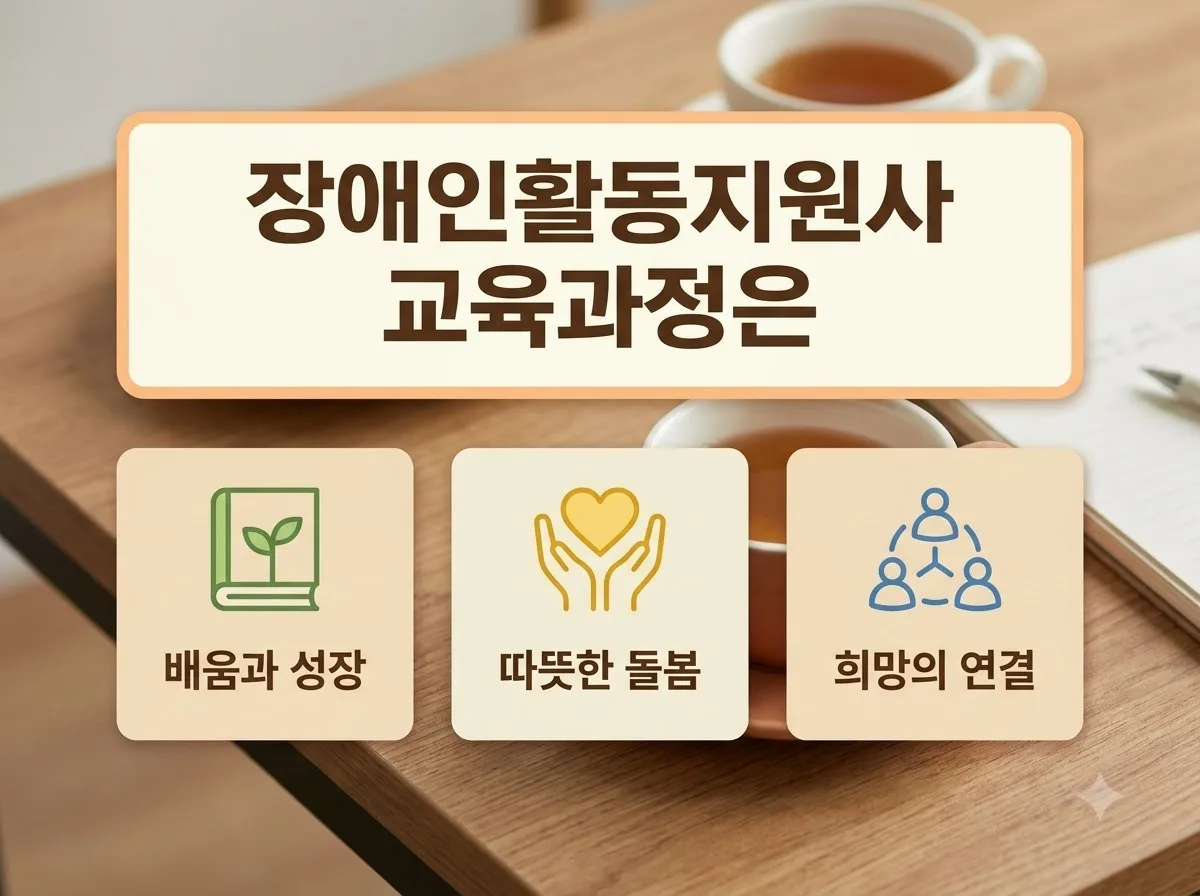 장애인활동지원사 교육과정 내용은? 핵심 과목 4가지 정리 핵심을 요약한 대표 썸네일 이미지