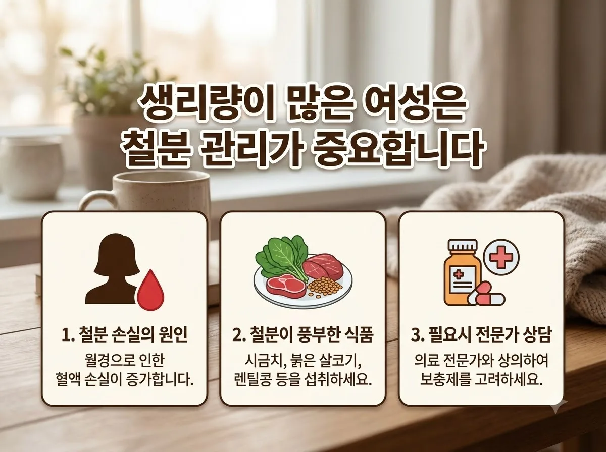 생리량이 많은 여성 페리틴 수치 검사 필요할까? 핵심을 요약한 대표 썸네일 이미지