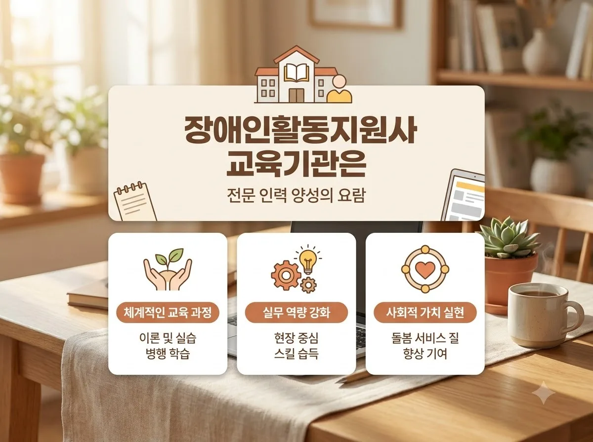 장애인활동지원사 교육기관 선택 시 꼭 알아야 할 4가지 기준 핵심을 요약한 대표 썸네일 이미지
