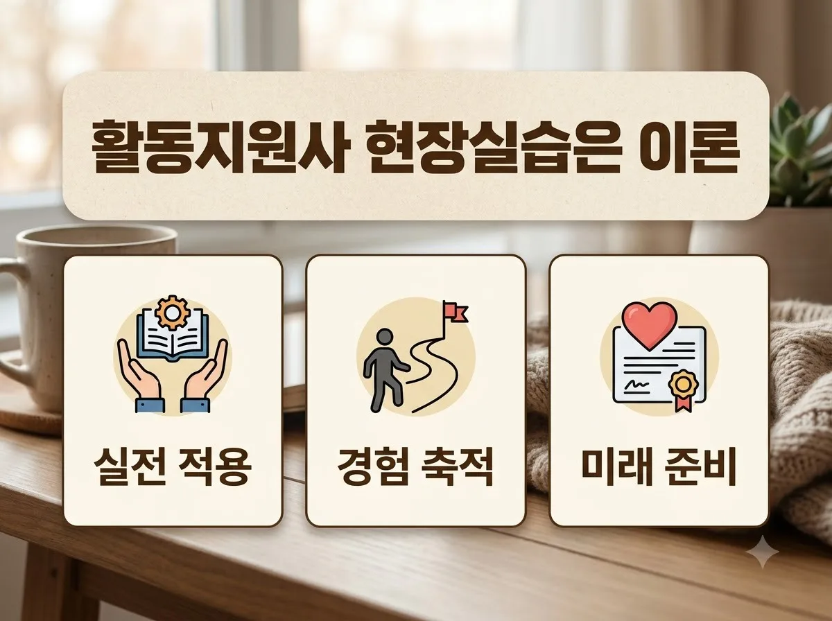 활동지원사 교육 수료 후 현장실습 진행 방법 핵심을 요약한 대표 썸네일 이미지