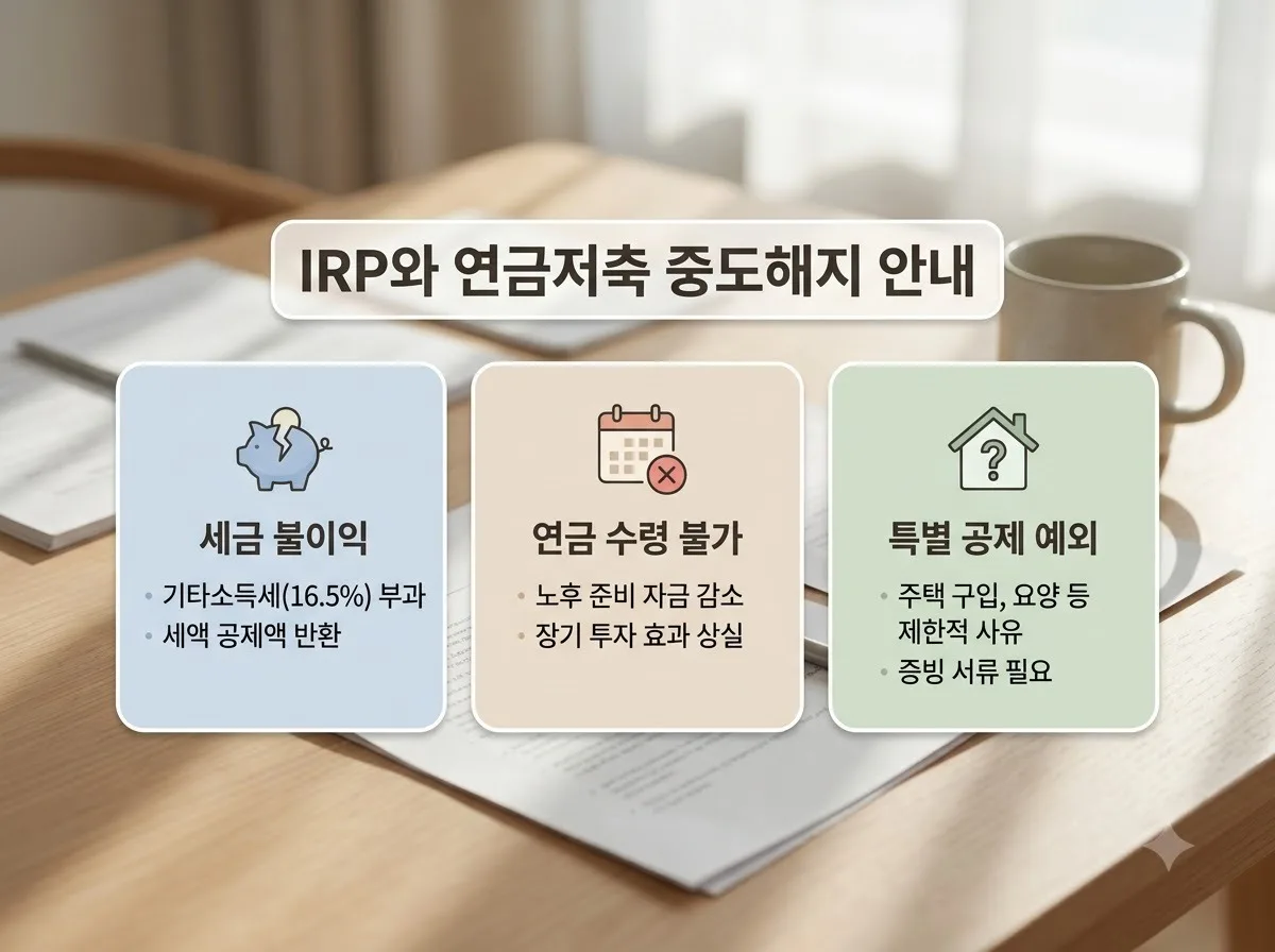 IRP 연금저축 중도해지 전 16.5% 세금 피하는 3가지 방법 핵심을 요약한 대표 썸네일 이미지