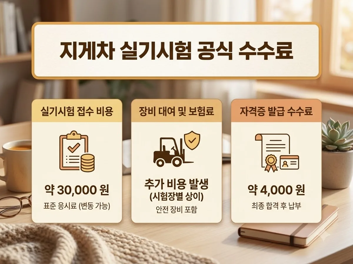 지게차 실기시험 비용 총정리: 수수료와 학원 연습비 절약법 핵심을 요약한 대표 썸네일 이미지