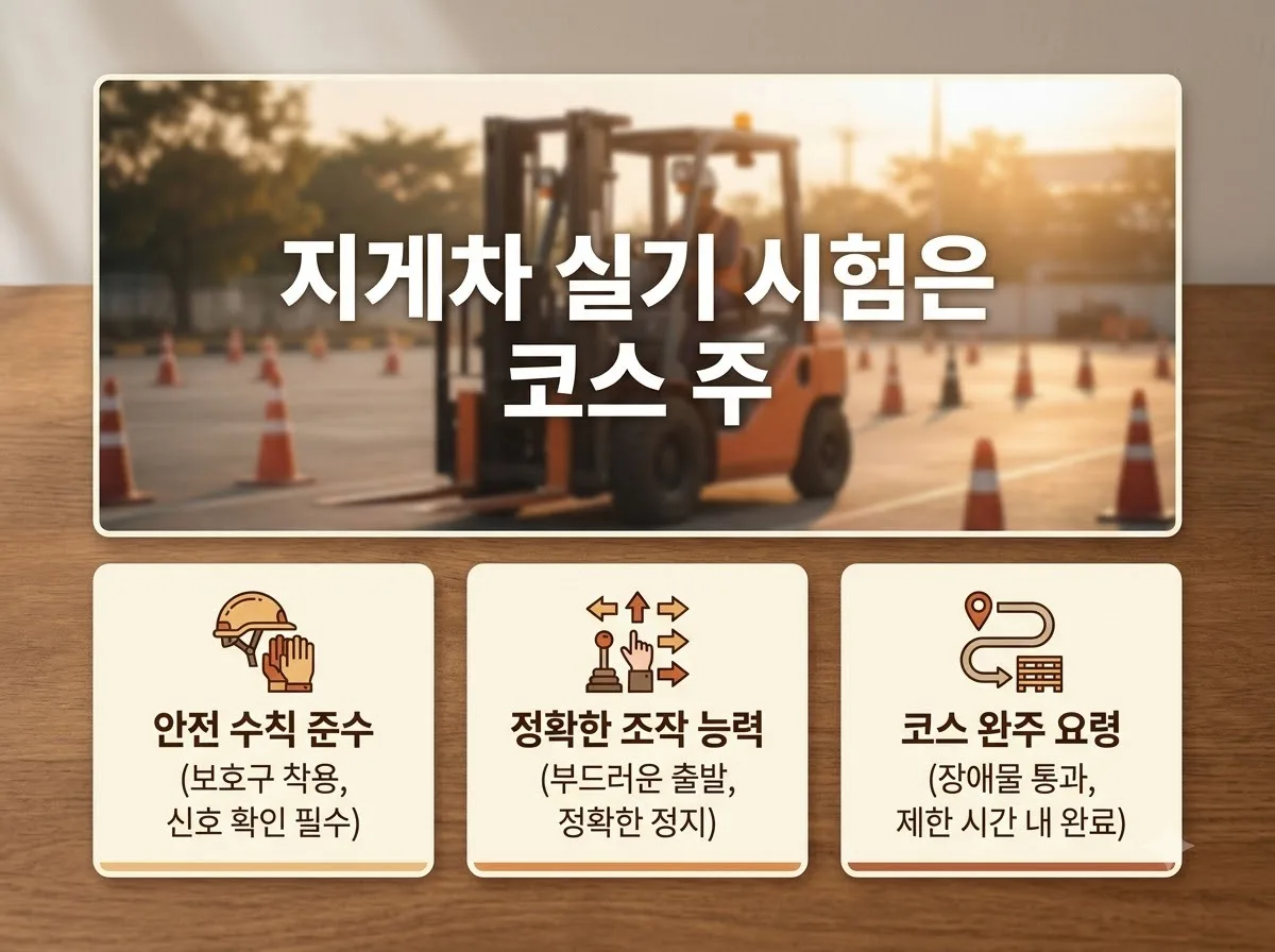 지게차 실기 시험 합격률 높이는 작업 순서 3가지 핵심을 요약한 대표 썸네일 이미지