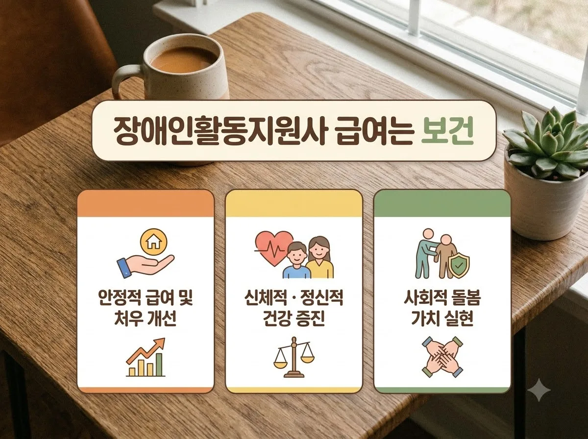 장애인활동지원사 급여, 근무 조건별 실수령액과 시급 기준 핵심을 요약한 대표 썸네일 이미지