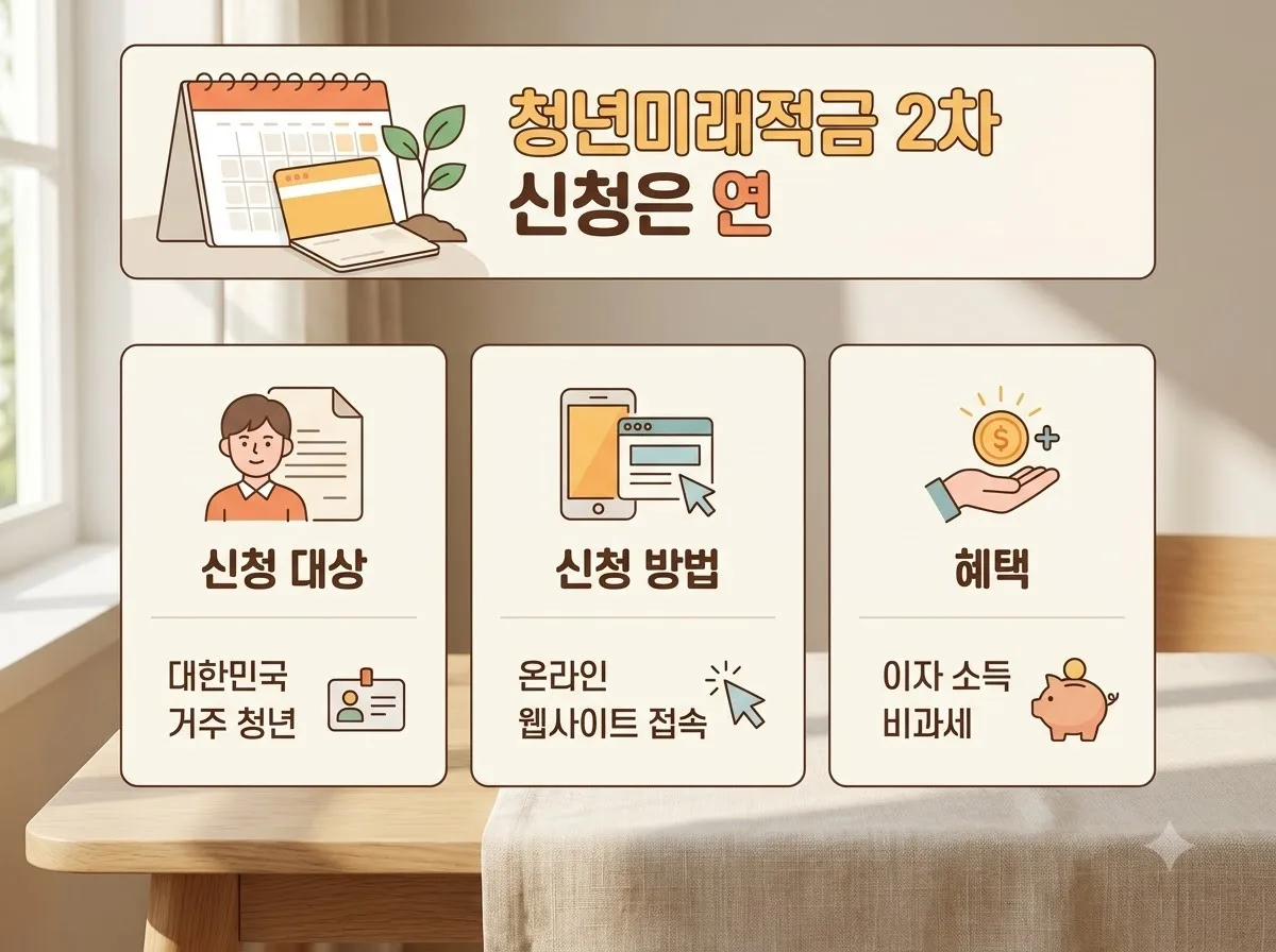 청년미래적금 2차 신청 조건과 기여금 마감 전 필수 확인 사항 핵심을 요약한 대표 썸네일 이미지