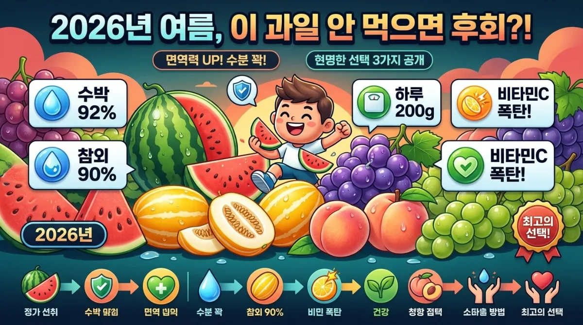 2026년 여름 제철 과일, 면역력과 수분 보충 위한 현명한 선택 3가지
