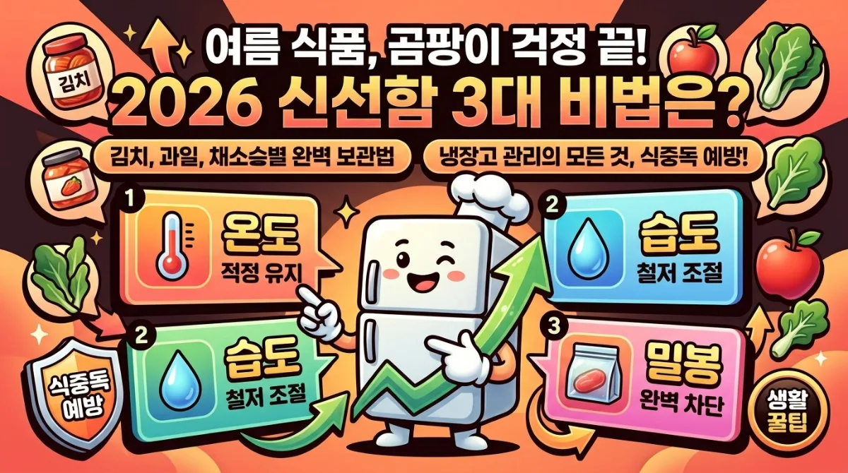 2026 여름 식품별 냉장 보관, 곰팡이 없이 신선하게 3가지 핵심 방법