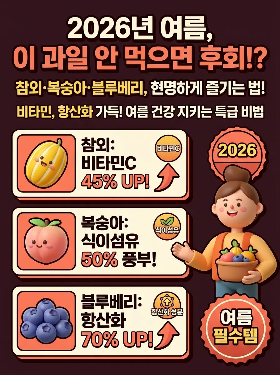 2026년 여름, 참외·복숭아·블루베리! 현명하게 즐기는 3가지 방법