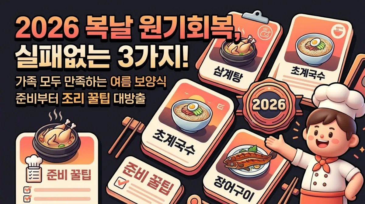 2026년 복날 원기 회복 메뉴, 실패 없는 3가지 선택과 준비 꿀팁
