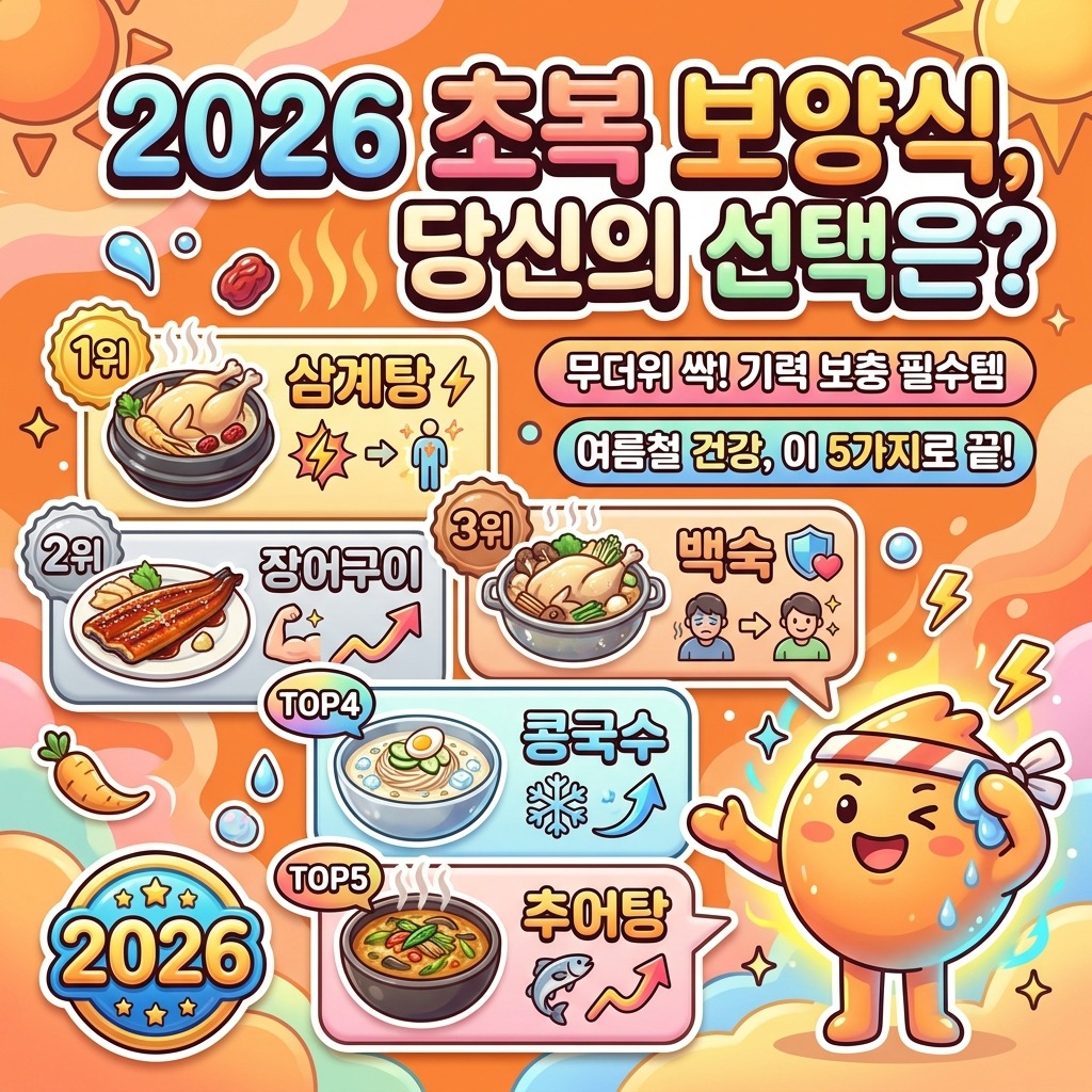 2026년 초복, 무더위 이기는 보양식 BEST 5: 당신의 선택은?